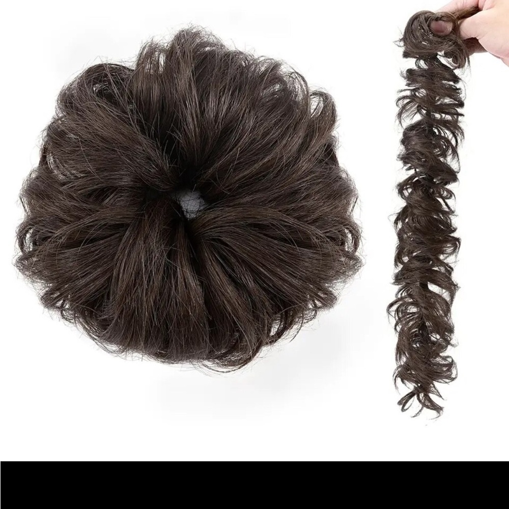 COPY - 32g Remy Real Human Hair Chignon Messy Bun Scrunchies Rubber Band Haarba…